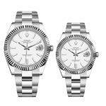 ساعت ست رولکس مدل دی جاست نقره ای صفحه سفید ROLEX Date-Just
