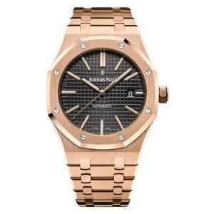ساعت مچی اودمار پیگه رزگلد صفحه مشکی مردانه Audemars Piguet Royal Oak 81219