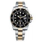 ساعت مچی رولکس مردانه مدل سابمارینر دو رنگ صفحه مشکی ROLEX SUBMARINER 556