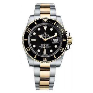 ساعت مچی رولکس مردانه مدل سابمارینر دو رنگ صفحه مشکی ROLEX SUBMARINER 556
