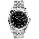 ساعت رولکس زنانه مدل دی جاست نقره ای صفحه مشکی ROLEX Date-Just - Image 3