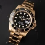 ساعت مچی رولکس مردانه مدل سابمارینر طلایی صفحه مشکی ROLEX SUBMARINER