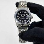 ساعت رولکس زنانه مدل دی جاست نقره ای صفحه مشکی ROLEX Date-Just - Image 2