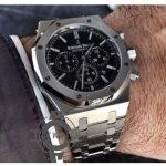 ساعت مچی اودمار پیگه سیلور کورنوگراف صفحه مشکی مردانه Audemars Piguet Royal Oak - Image 3