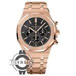 ساعت مچی اودمار پیگه رزگلد کورنوگراف صفحه مشکی مردانه Audemars Piguet Royal Oak