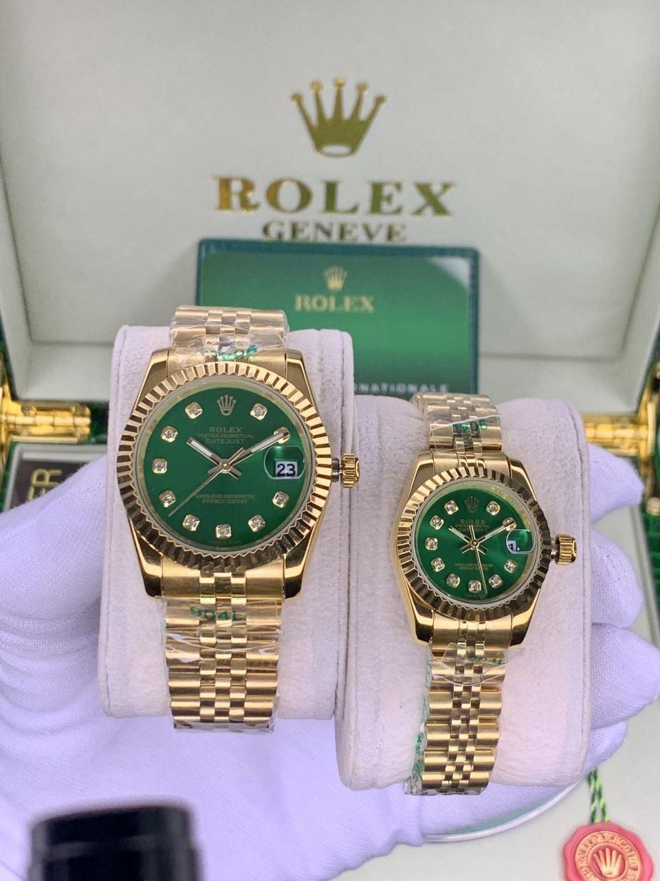 photo_2024-08-27_15-34-34 ساعت ست رولکس مدل دی جاست گلد صفحه سبز ROLEX Date-Just - Image 1