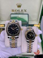 ساعت ست رولکس مدل دی جاست سیلور گلد صفحه مشکی ROLEX Date-Just