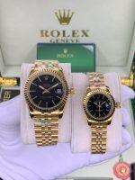 ساعت ست رولکس مدل دی جاست گلد صفحه مشکی ROLEX Date-Just