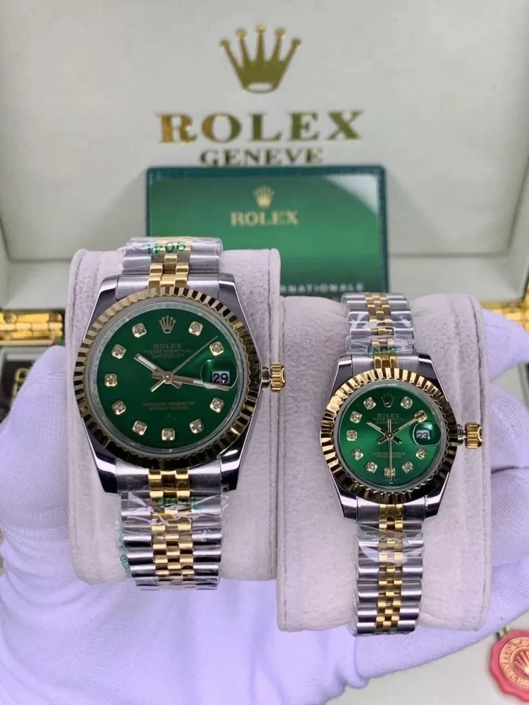 ساعت ست رولکس مدل دی جاست سیلور گلد صفحه سبز ROLEX Date-Just 1 ساعت ست رولکس مدل دی جاست سیلور گلد صفحه سبز ROLEX Date-Just ست ساعت رولکس دی جاست صفحه سبز
