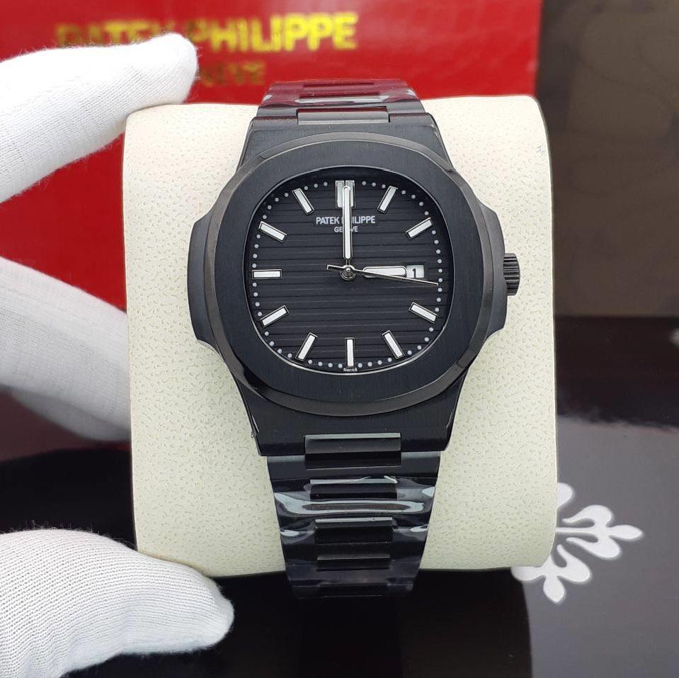 12ed ساعت مچی پتک فیلیپ مردانه تمام مشکی مدل ناتیلوس Patek Philippe - Image 1