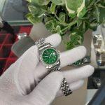 ست ساعت مچی عقربه ای زنانه و مردانه مدل رولکس دیت جاست قاب سیلور صفحه سبز - Image 2