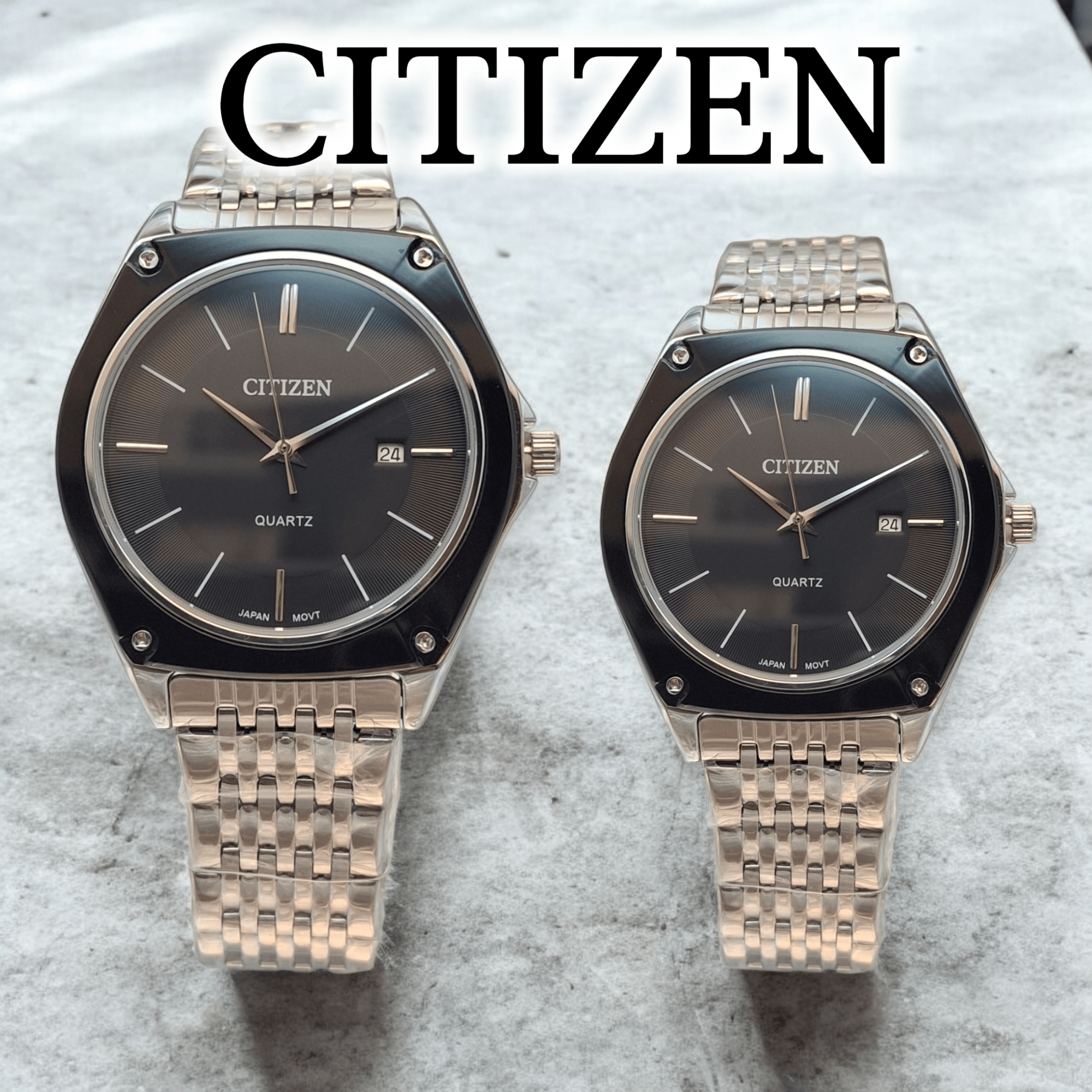 Photoroom-20241105_192945 ساعت ست سیتیزن اصلی ژاپنی صفحه سورمه ایCITIZEN 1170L - Image 1