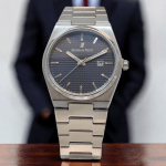 ساعت مردانه ای پی (AP)نقره ای صفحه سورمه ای مدل AP Royal Oak Offshore PRX
