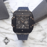 ساعت هابلوت مردانه مربعی سرمه ای Hublot Square Bang HS867G