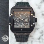 ساعت هابلوت مردانه مربعی سبز یشمی Hublot Square Bang HS867G
