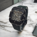 ساعت هابلوت مردانه مربعی سبز یشمی Hublot Square Bang HS867G - Image 2