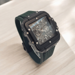 ساعت هابلوت مردانه مربعی سبز یشمی Hublot Square Bang HS867G - Image 3