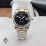 ساعت ست مردانه و زنانه رولکس پرپچوال سیلور صفحه مشکی 01463 Rolex Oyster Perpetual - Image 7