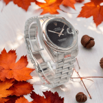 ساعت رولکس زنانه اویستر پرپچوال سیلور مشکی Rolex-4069-L