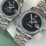 ساعت ست مردانه و زنانه رولکس پرپچوال سیلور صفحه مشکی 01463 Rolex Oyster Perpetual - Image 2