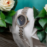 ساعت زنانه فلزی امپریو آرمانی موتور ژاپنی اصلی صفحه سورمه ای صدفی  EMPORIO ARMANI  AR 11222 - Image 4
