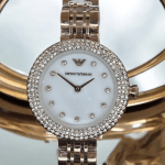 ساعت زنانه فلزی امپریو آرمانی موتور ژاپنی اصلی صفحه سفید صدفی EMPORIO ARMANI AR 11222 - Image 3