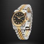 ساعت مچی رولکس دیت جاست سیلور طلایی صفحه مشکی اندکس نگین (تک و ست) Rolex Datejust - Image 5