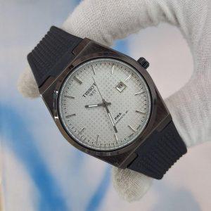 ساعت مچی مردانه تیسوت Tissot 1853 Powermatic بند رابر مشکی صفحه سفید