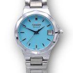 خرید ساعت مچی زنانه سیتیزن مدل Citizen SK341704 بند استیل نقرهای صفحه آبی فیروزهای (تیفانی) اورجینال - Image 2