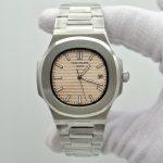 ساعت مردانه پتک فیلیپ ناتیلوس صفحه یاسی(صورتی روشن) موتور ژاپن Patek Philippe