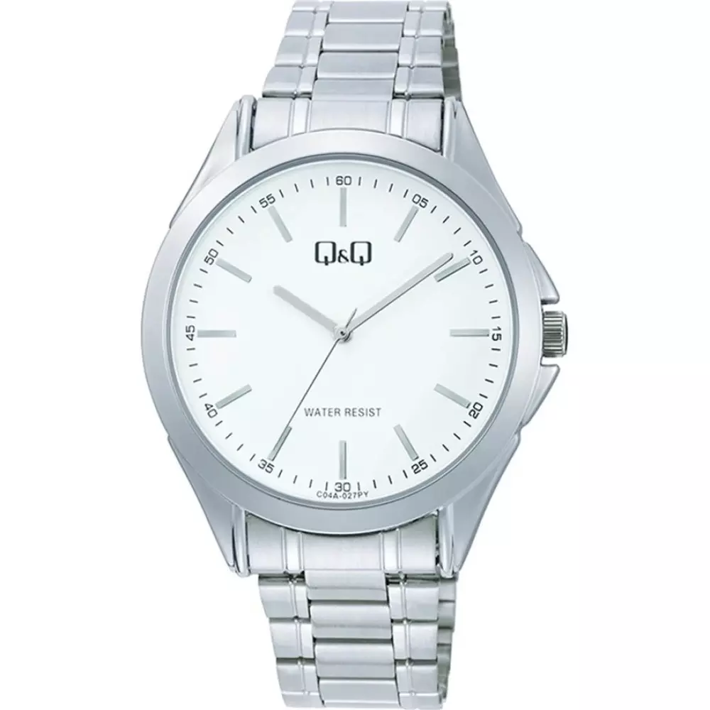 Q&Q C04A 027Py Mens Classic Watch Front View