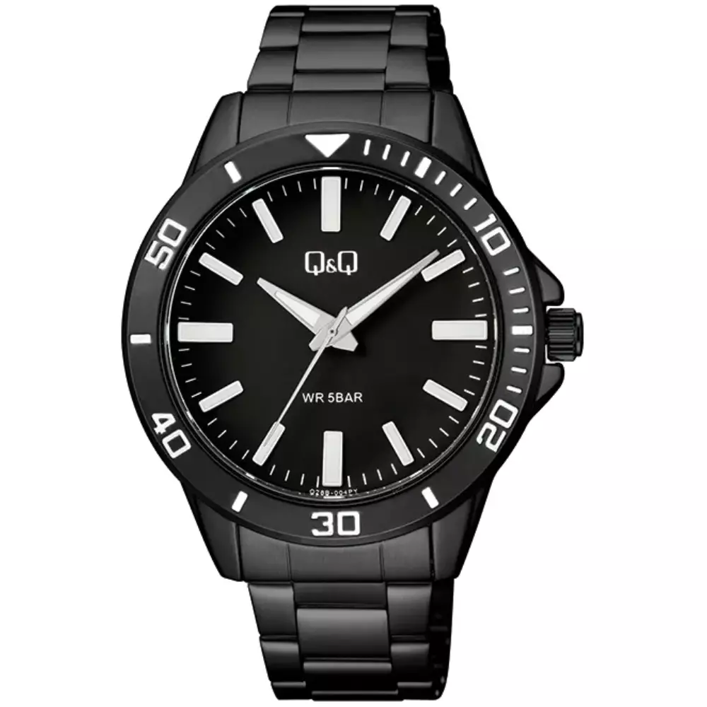 Q&Q Q28B 004Py Mens Classic Watch Front View