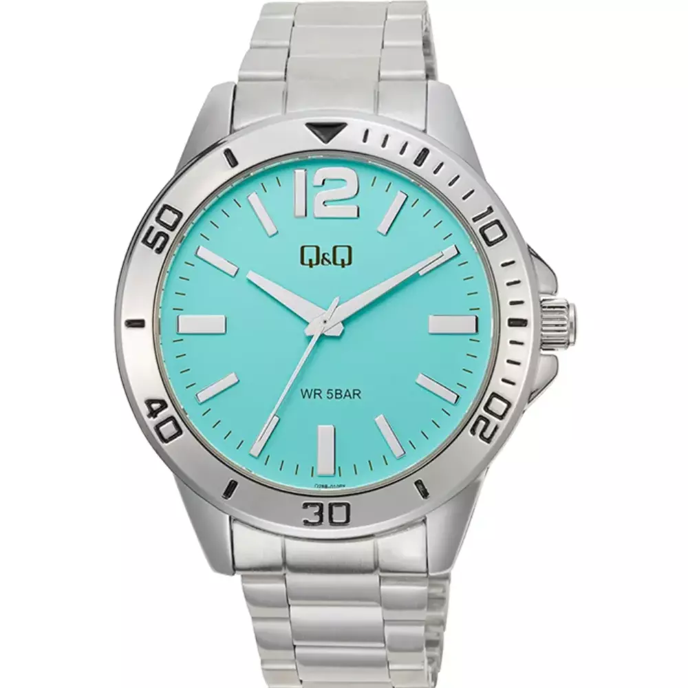 Q&Q Q28B 010Py Mens Classic Watch Front View