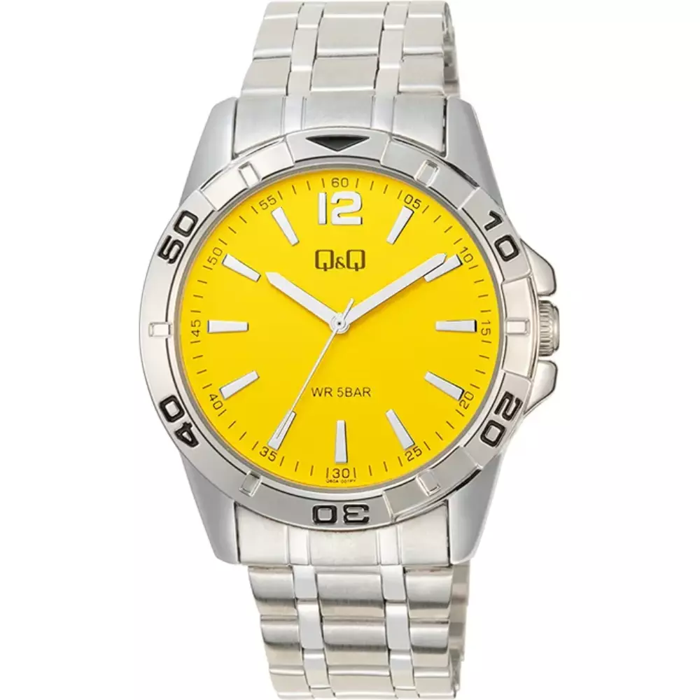 Q&Q Q60A 001Py Mens Classic Watch Front View