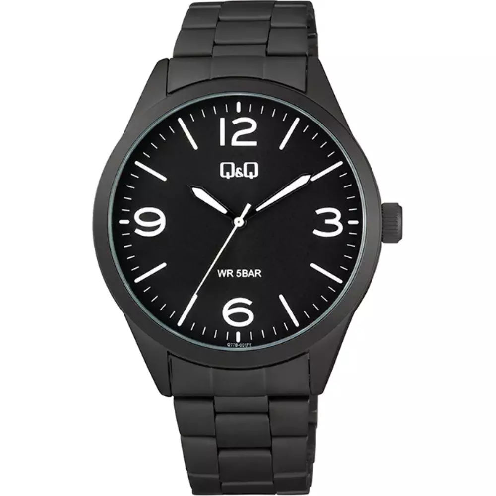 Q&Q Q77B 001Py Mens Classic Watch Front View