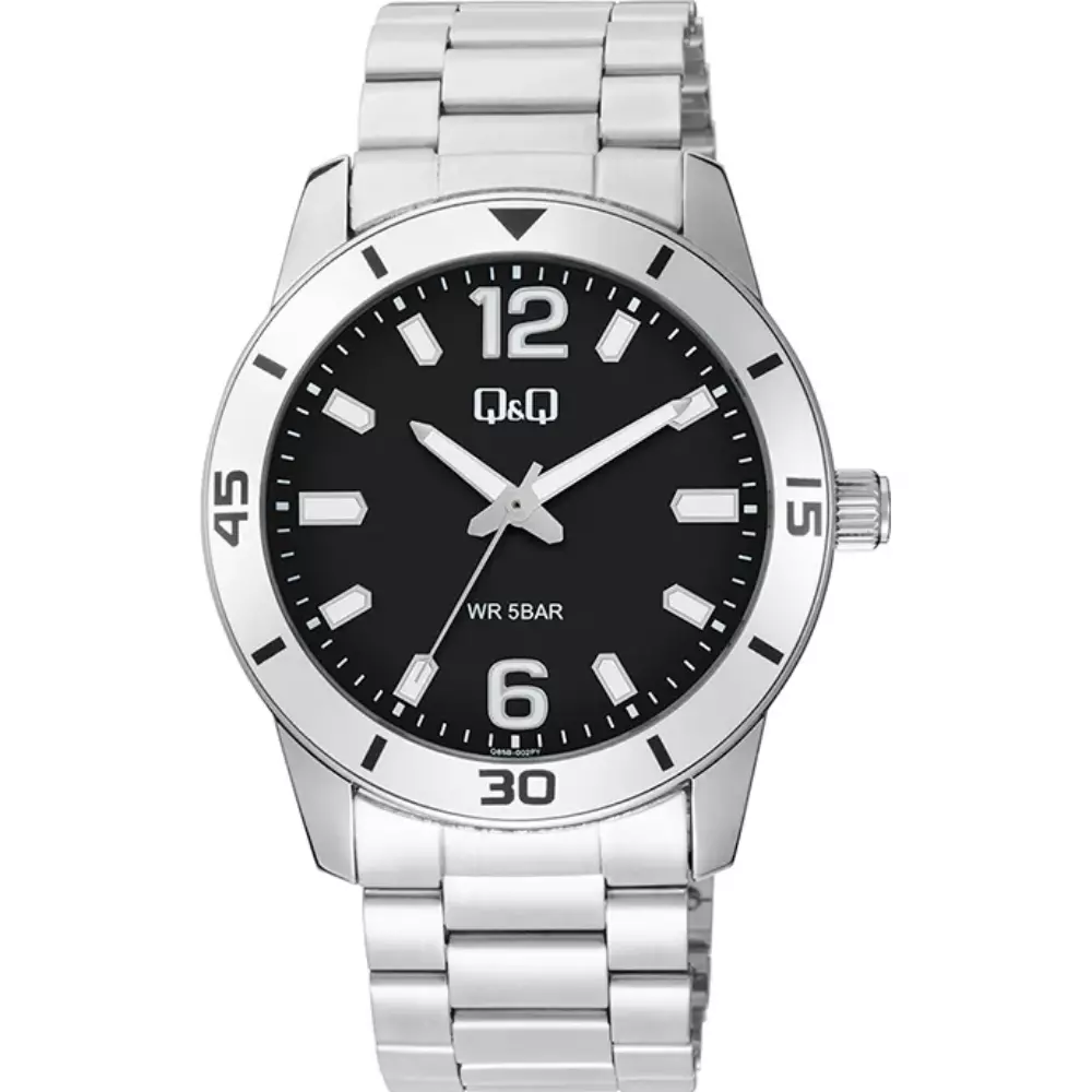 Q&Q Q85B 002Py Mens Classic Watch Front View