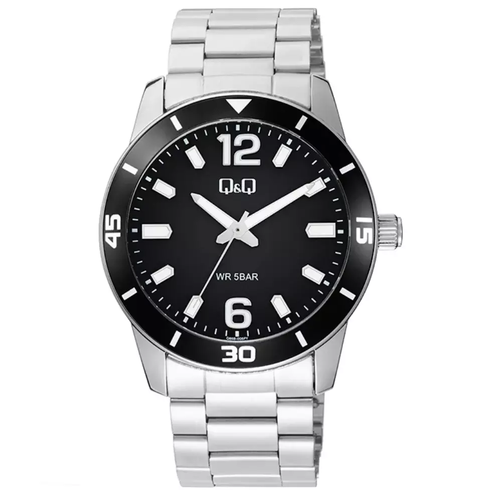 Q&Q Q85B 005Py Mens Classic Watch Front View