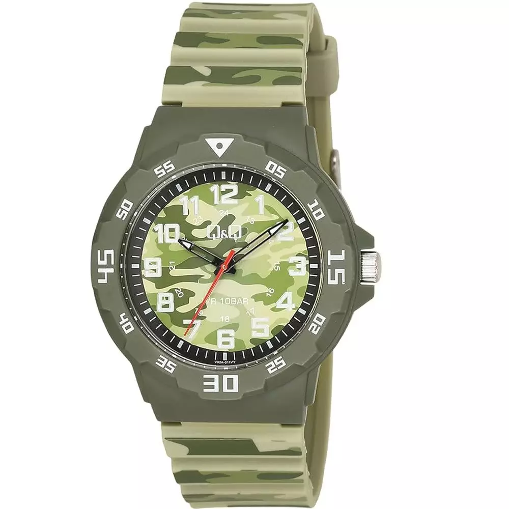 Q&Q V02A 011Vy Mens اسپرت Watch Front View
