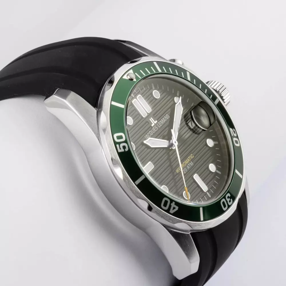 Jacques Lemans E Mens sport Watch Side View
