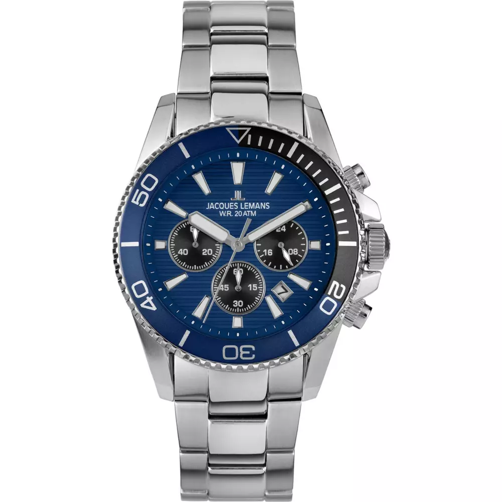 Jacques Lemans H Mens sport Watch Front View