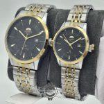 ساعت ست اورینت کلاسیک صفحه مشکی قاب نقره ای طلایی ORIENT classic