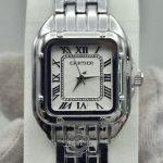 ساعت زنانه استیل کارتیر صفحه مربع سفید CARTIER