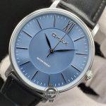 ساعت مردانه اوماکس اورجینال SSC009 | بند چرم مشکی دور دوخت با صفحه آبی و قاب نقرهای - Image 2