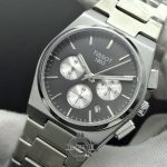 ساعت مردانه تیسوت صفحه مشکی سه موتوره(کورنوگراف) پی ار ایکس تمام استیل TISSOT 1853 PRX - Image 4