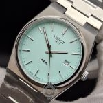 تیسوت پی ار ایکس صفحه آبی فیروزه ای موتور ژاپن قاب و بند استیل 316 کیفیت مستر TISSOT PRX1853 - Image 2