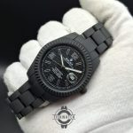 ساعت مردانه رولکس تمام مشکی (فول بلک) کربنی مات با شیشه ذره بینیRolex black