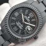 ساعت مردانه رولکس تمام مشکی (فول بلک) کربنی مات با شیشه ذره بینیRolex black - Image 2