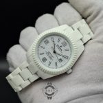 ساعت مردانه رولکس تمام سفید (فول بلک) کربنی مات با شیشه ذره بینیRolex
