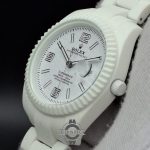 ساعت مردانه رولکس تمام سفید (فول بلک) کربنی مات با شیشه ذره بینیRolex - Image 4